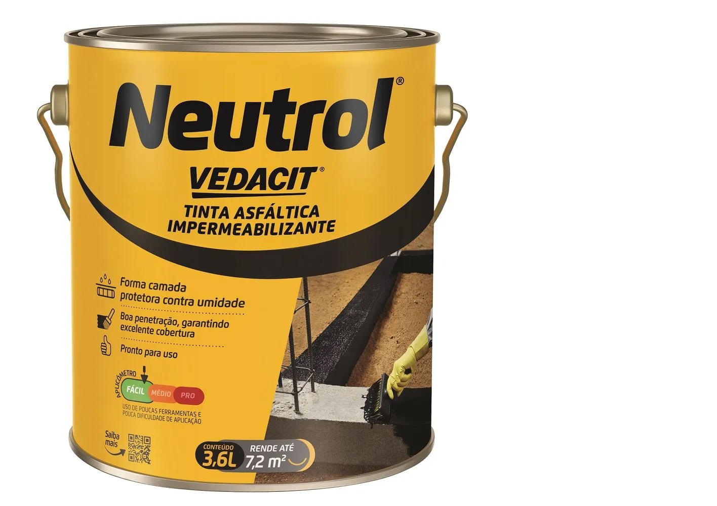 Otto B* Neutrol Vedacit Galão 3,6L Tinta Asfáltica
