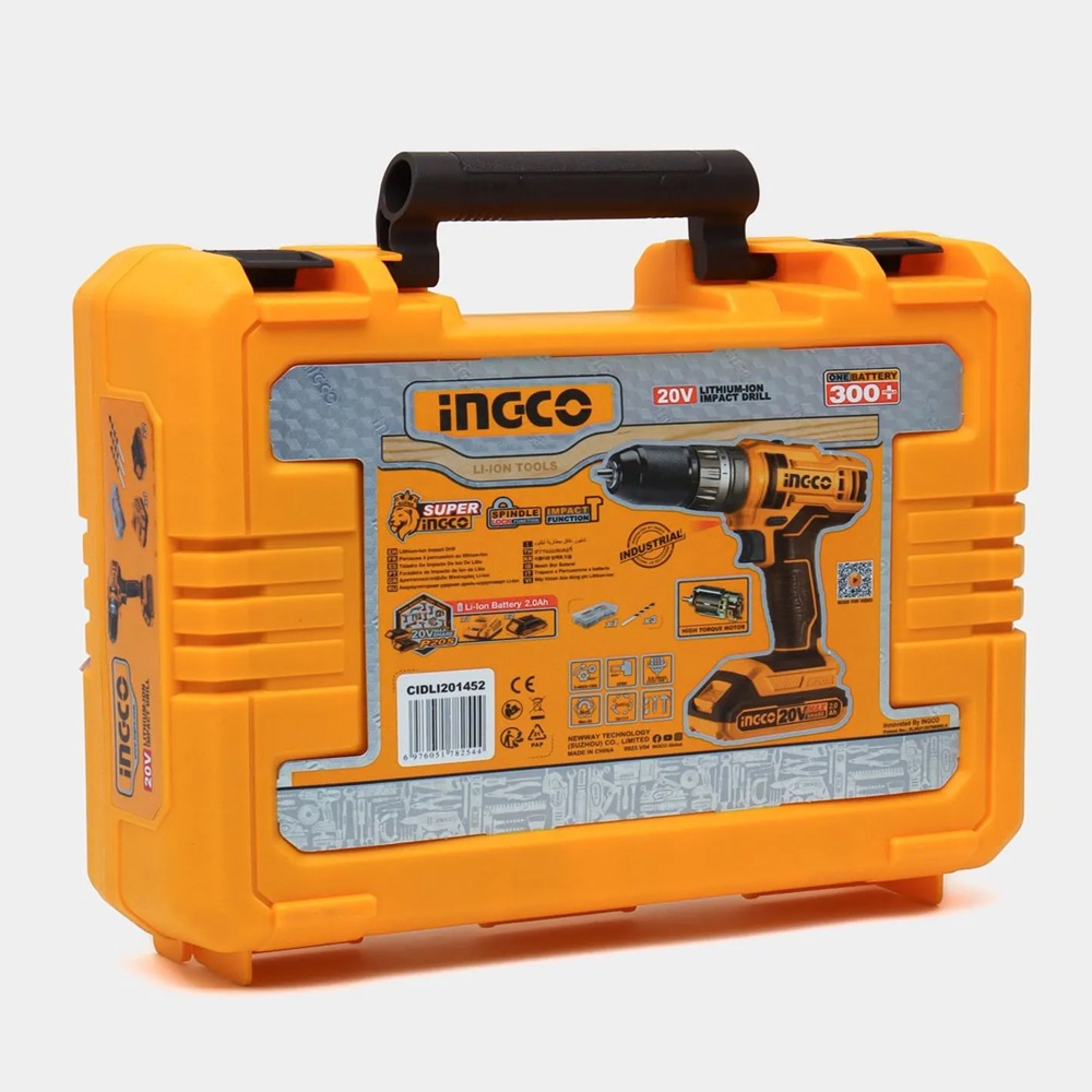 Parafusadeira e Furadeira De Impacto 20v 2 Baterias Ingco CIDLI201452-9 - Imagem 4