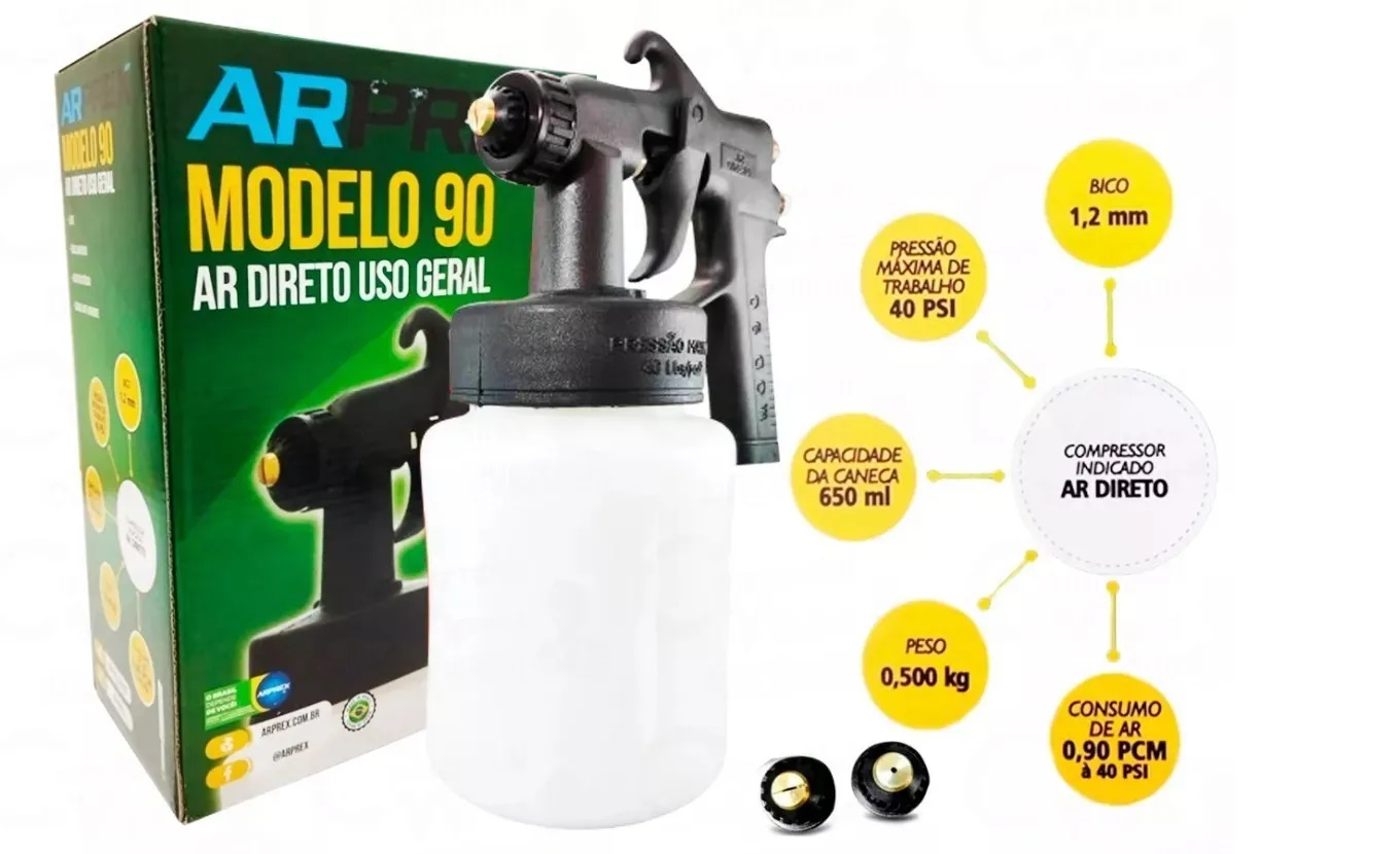 Pistola de Pintura Profissional Arprex Mod.90 Original - Imagem 2