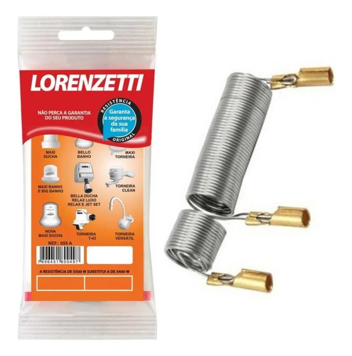 Resistência Torneira Eletrica Versátil Lorenzetti 5500w 220v