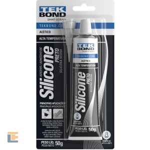 Silicone Acético Alta Temperatura Preto 50g Tekbond