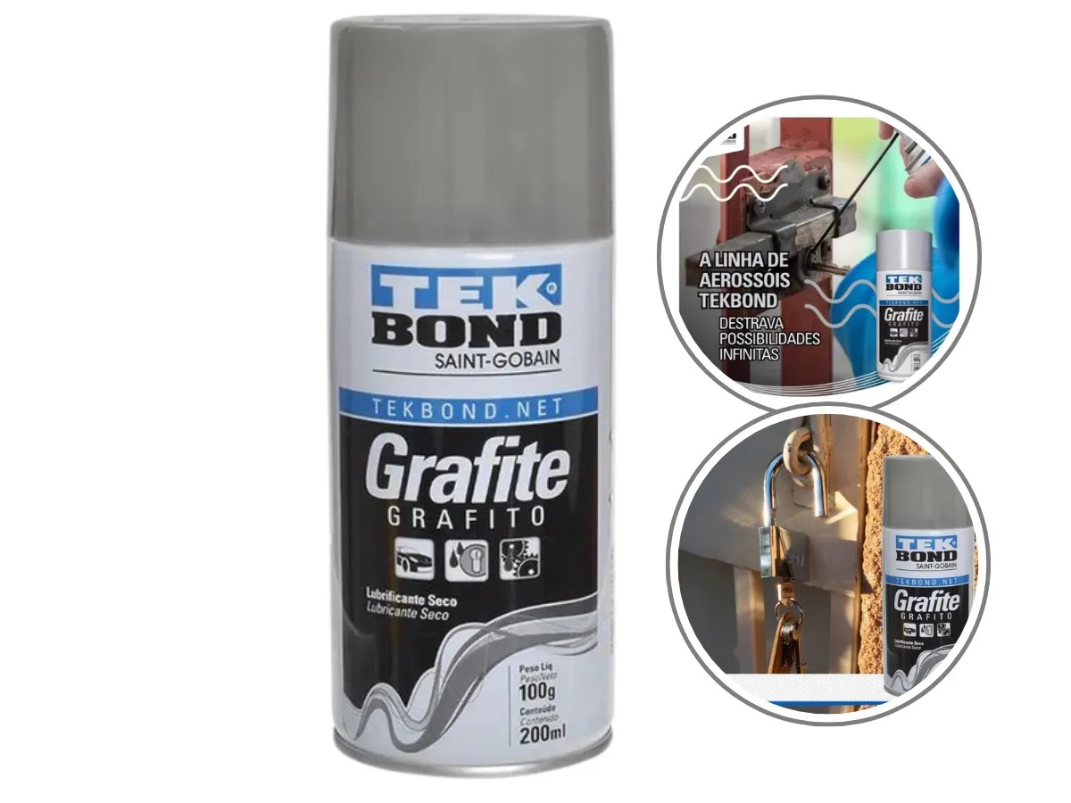 Spray Grafite Lubrificante Seco 200ml Tekbond - Imagem 2