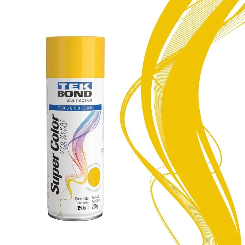 Tinta Spray Tekbond Amarelo Uso Geral 350ML - Imagem 3