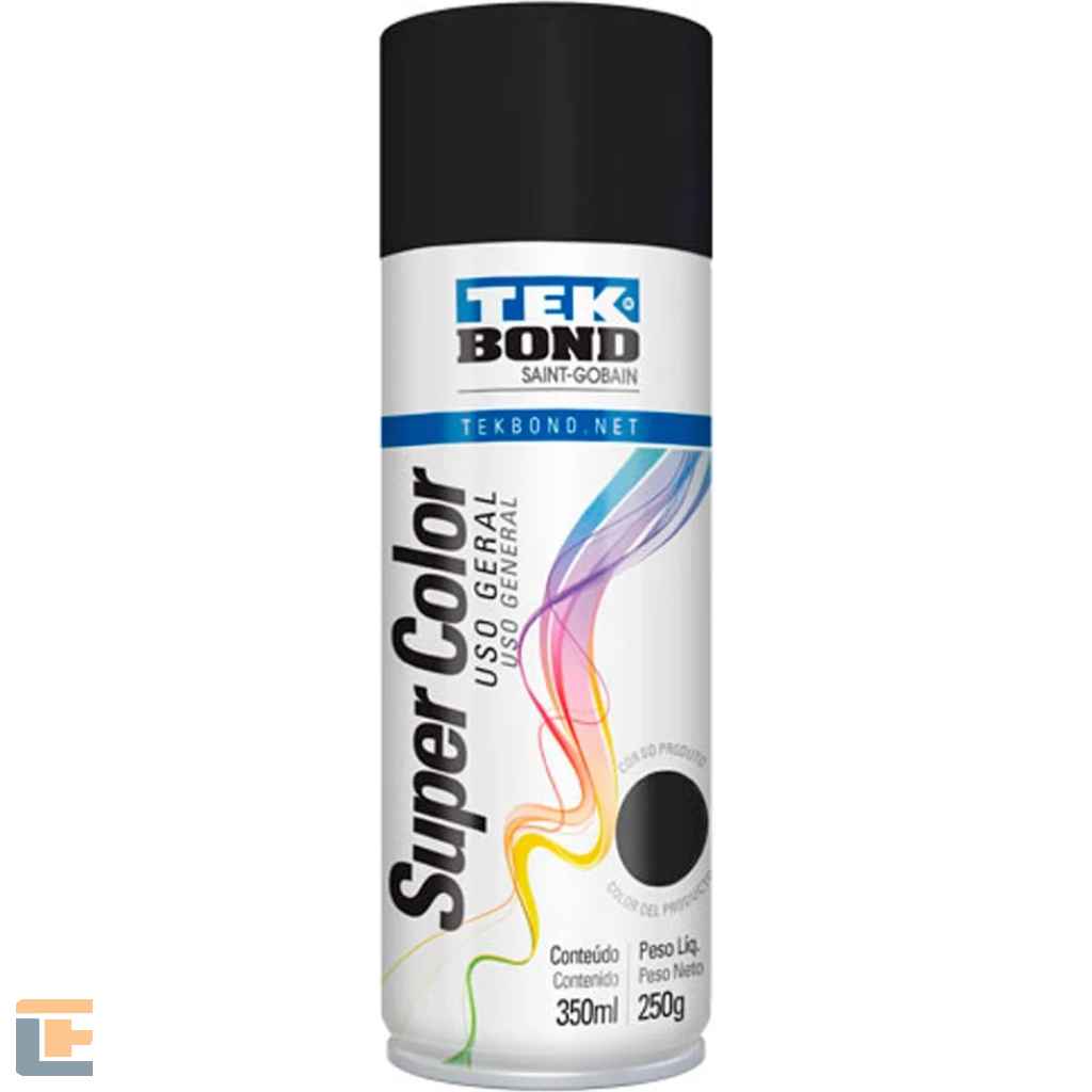 Tinta Spray Tekbond Preto Fosco Uso Geral 350ML