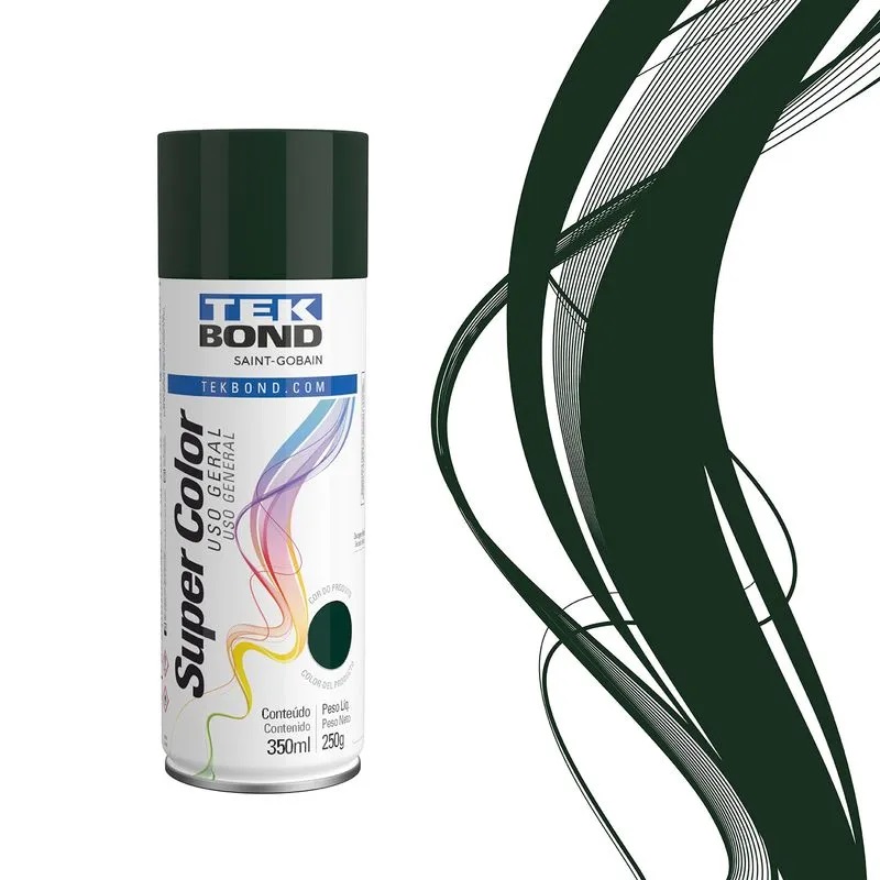 Tinta Spray Tekbond Verde Escuro Uso Geral 350ML - Imagem 2