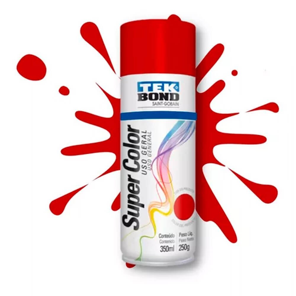 Tinta Spray Tekbond Vermelho Uso Geral 350ML - Imagem 3