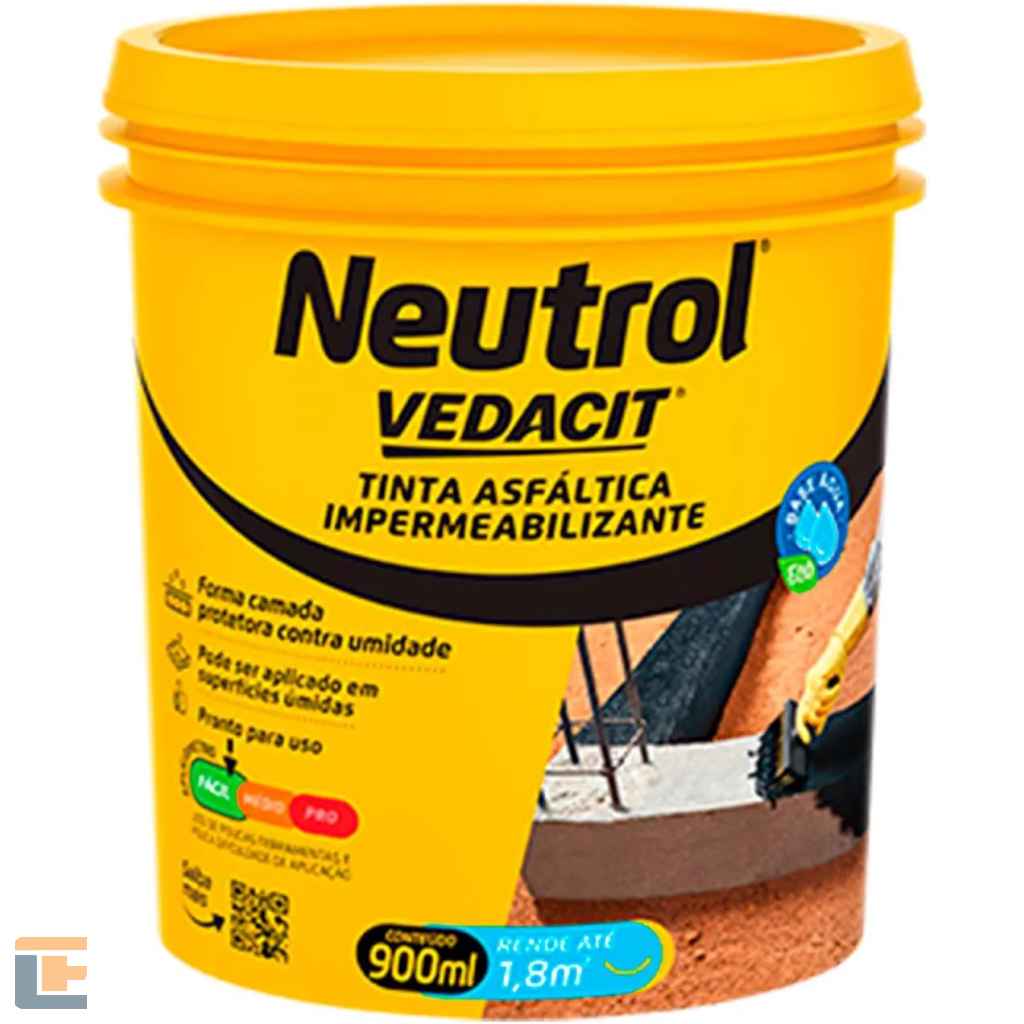 Tinta Asfáltica Impermeabilizante Vedacit Neutrol 900ml