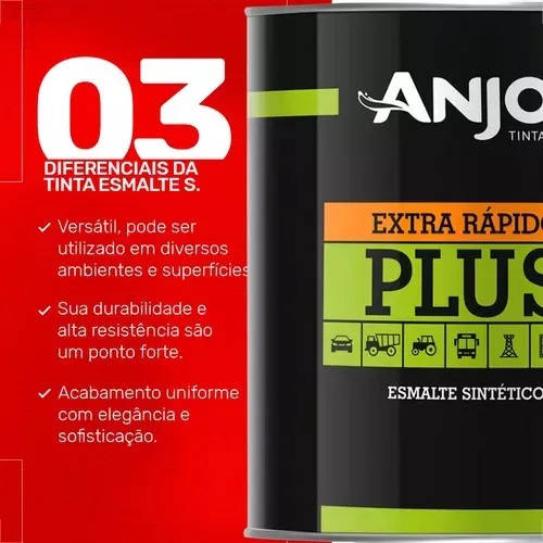 Tinta Esmalte Plus Sintético Anjo Preto 900ml - Imagem 2