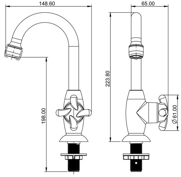 Torneira Banheiro Mesa Lavatorio 1195 F34 Branca Lorenzetti - Imagem 2