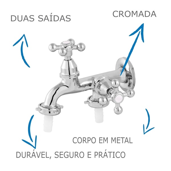 Torneira para Máquina de Lavar Roupa 1428 C33 Kelly - Imagem 4