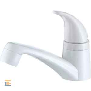 Torneira Plástica Lorenzetti Pratti 1194 F56 de Bancada com Bica Baixa Branca