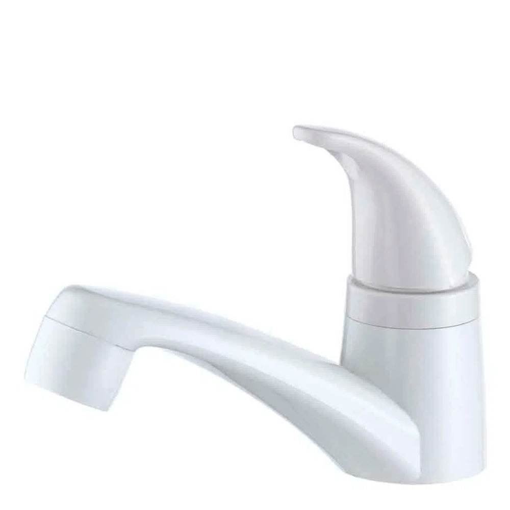 Torneira Plástica Lorenzetti Pratti 1194 F56 de Bancada com Bica Baixa Branca