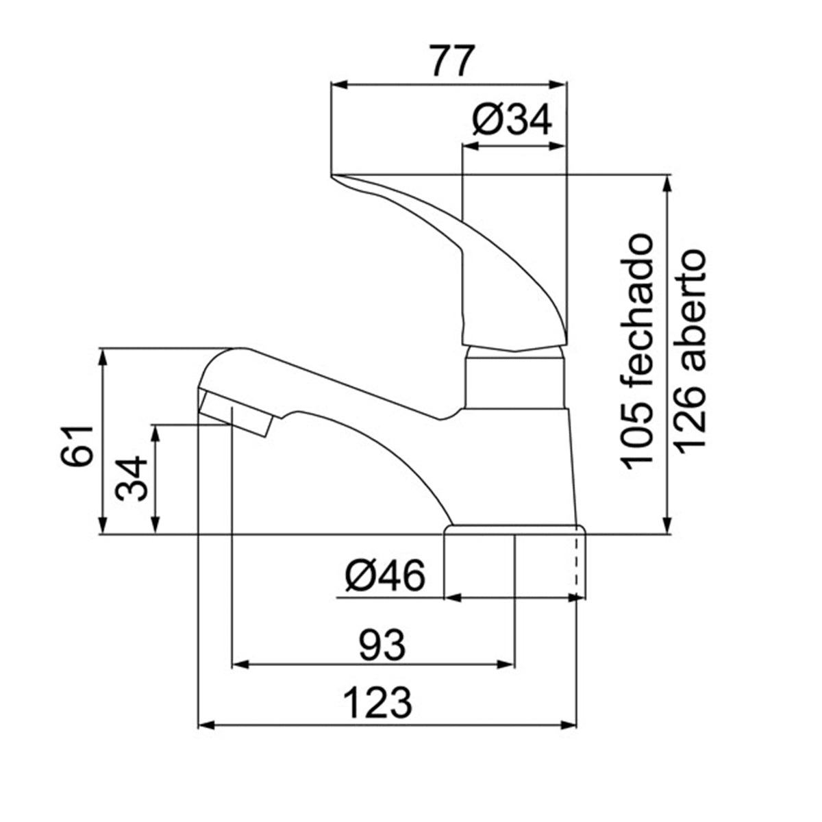 Torneira Plástica Lorenzetti Pratti 1194 F56 de Bancada com Bica Baixa Branca - Imagem 3