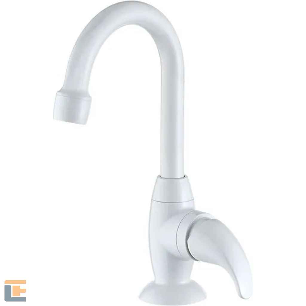 Torneira Plástica Lorenzetti Pratti 1195 F56 de Bancada com Bica Alta Branca