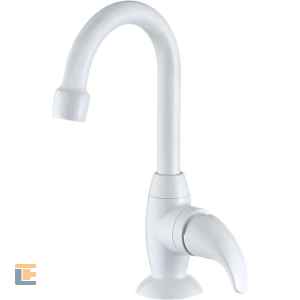 Torneira Plástica Lorenzetti Pratti 1195 F56 de Bancada com Bica Alta Branca