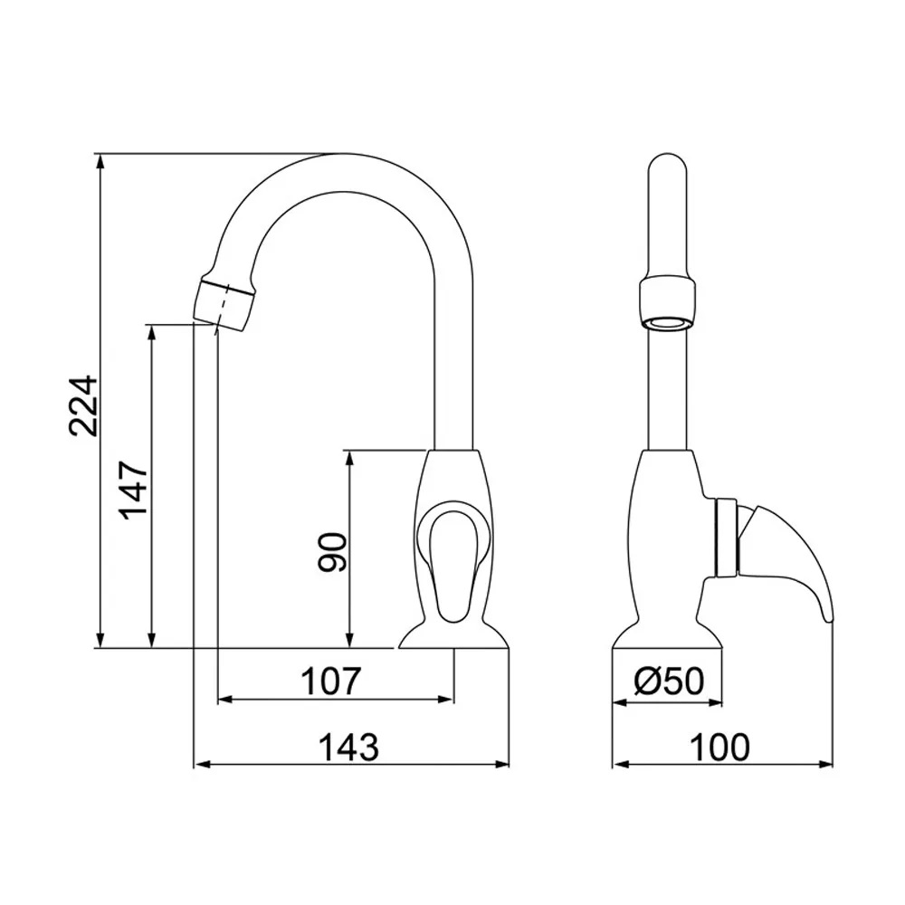 Torneira Plástica Lorenzetti Pratti 1195 F56 de Bancada com Bica Alta Branca - Imagem 3