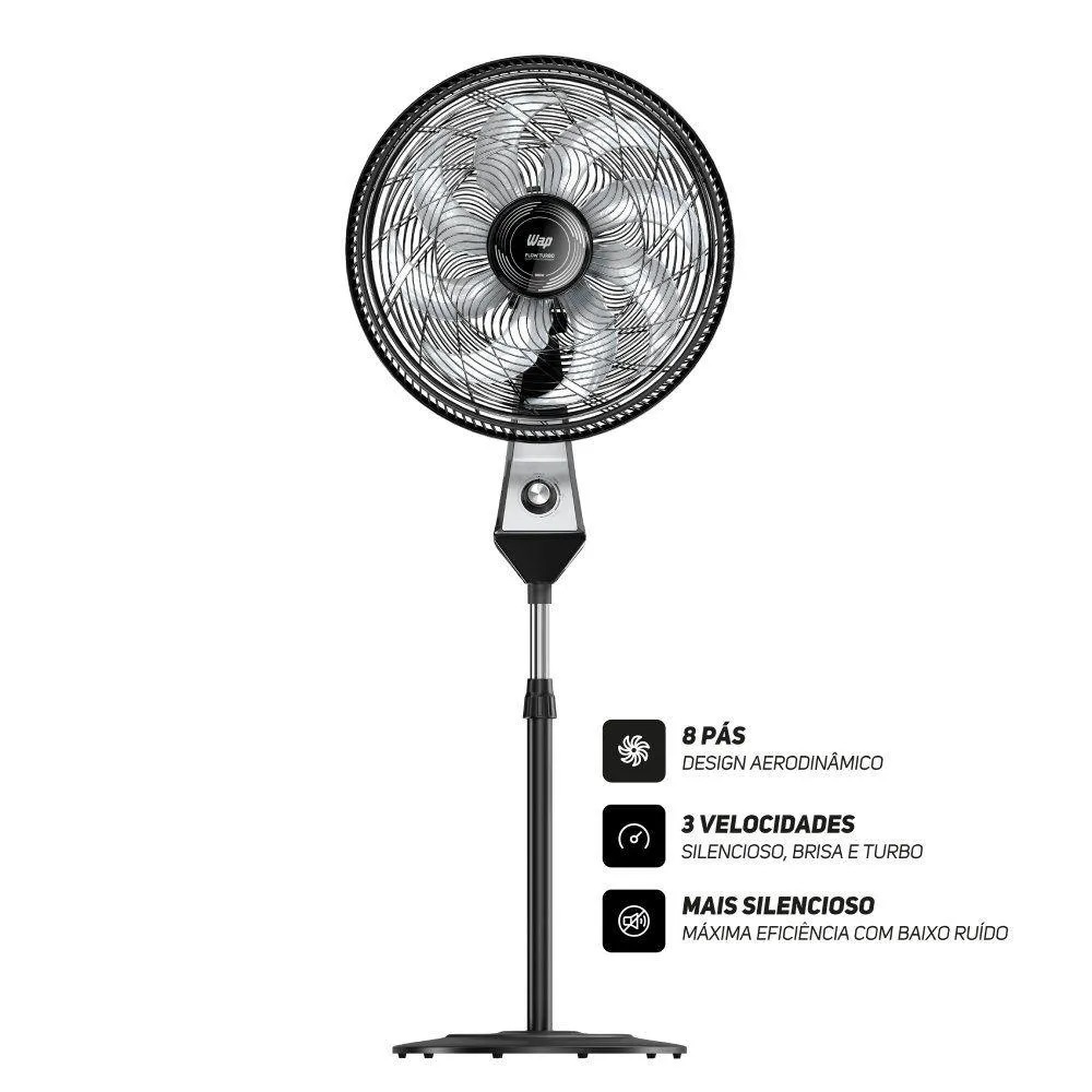 Ventilador WAP Coluna Flow Turbo Preto 127V 50cm 8 Pas FW009220 - Imagem 3